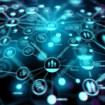 Increasing Connections. A closely connected network of people and technology. Illustration.